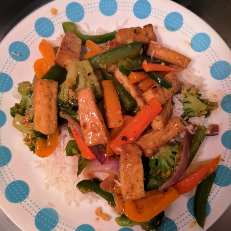 Vegetable Tofu Stir Fry with Rice