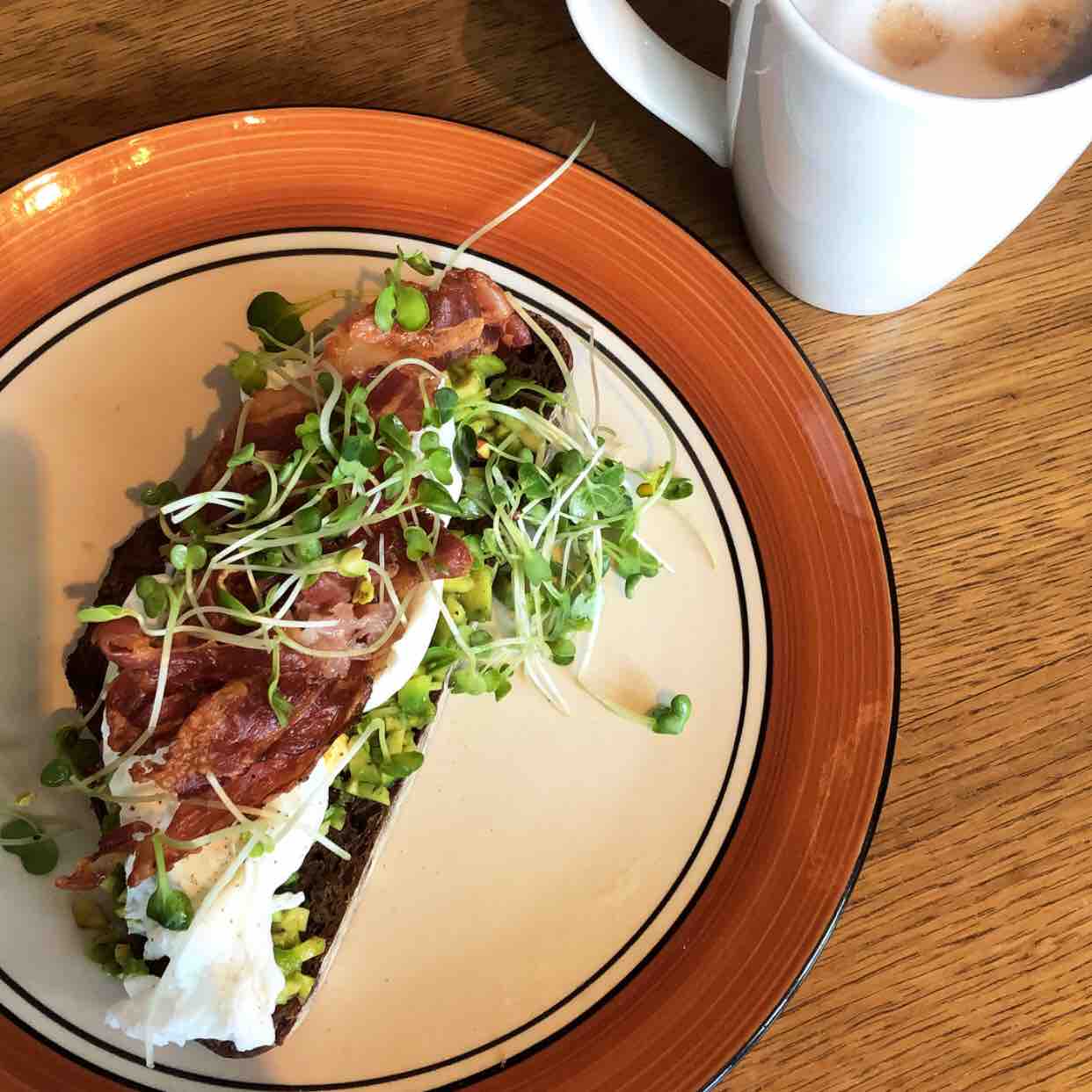 Poached Eggs with Avacado & Rye Bread