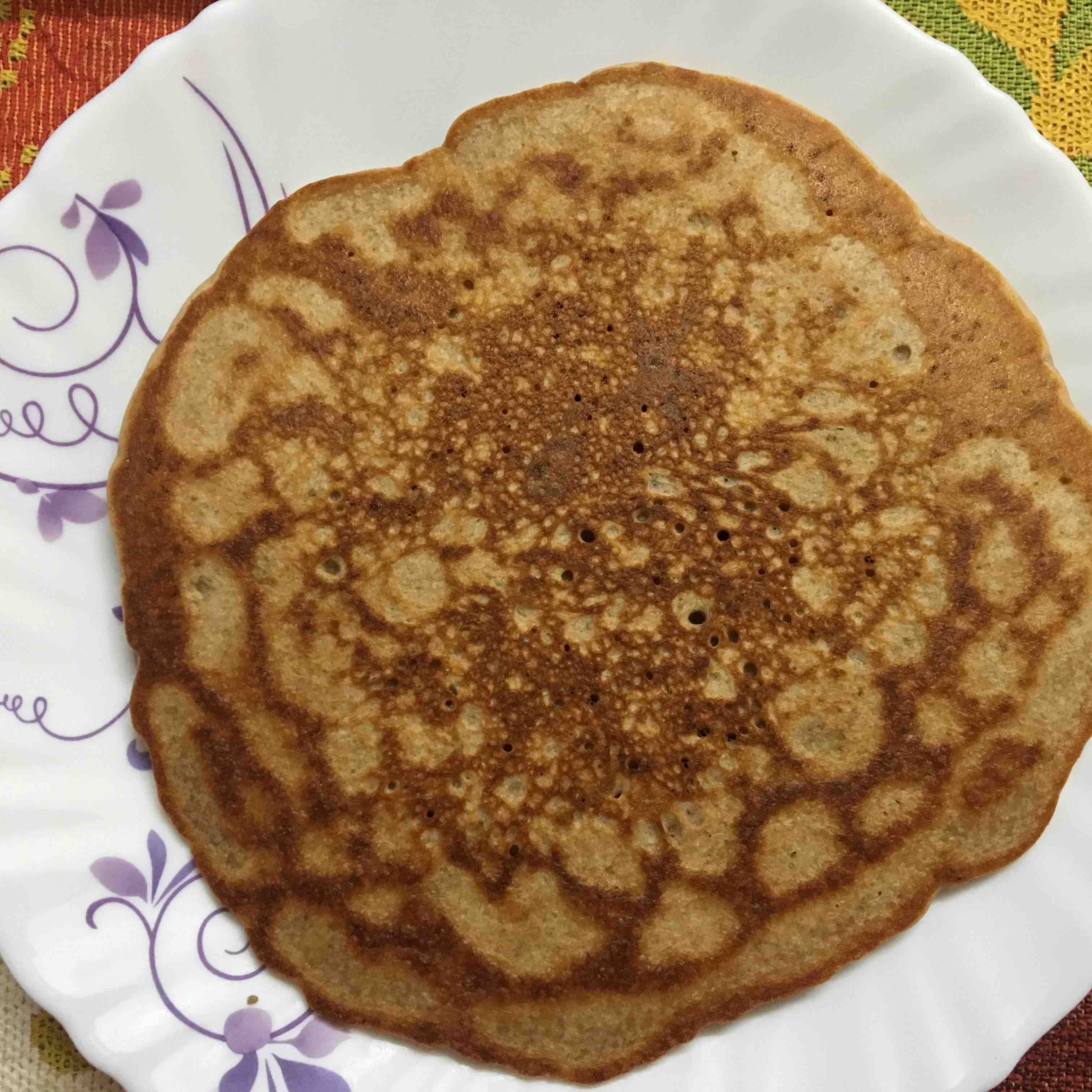 whole wheat chocolate banana pancake