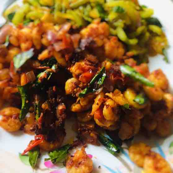Curry leaves Prawn Fry