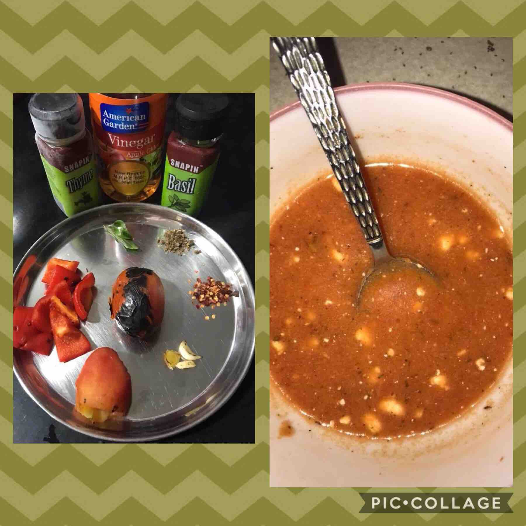 Tomato Bell pepper Basil soup