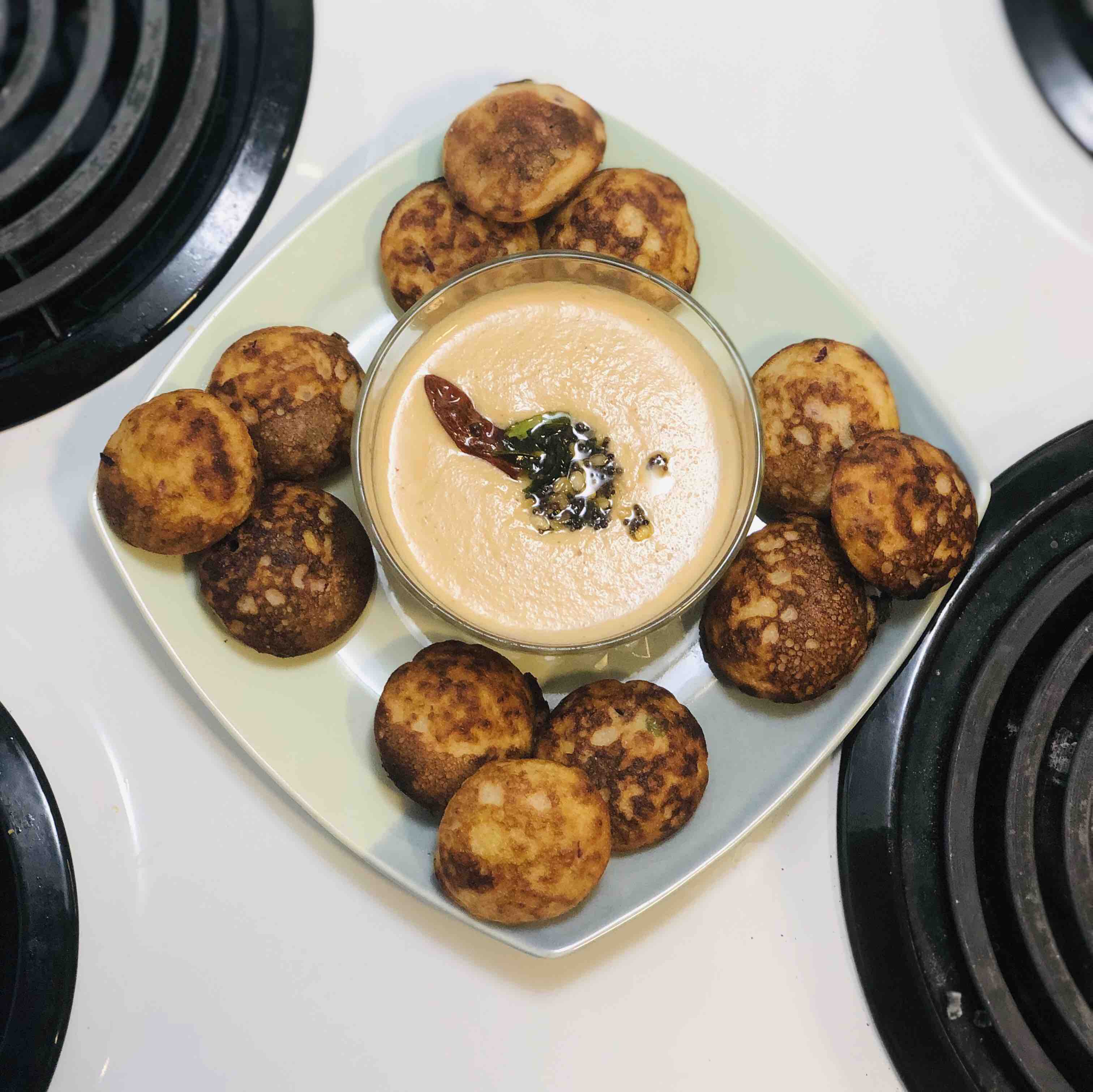 soya chunks paddu with coconut chutney